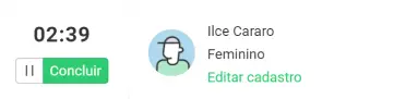 tela de tempo da consulta