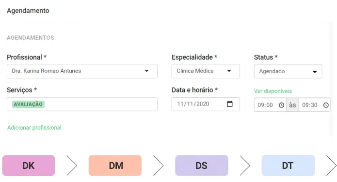 Multidisciplinary scheduling screen