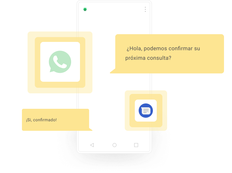 Confirmación de consulta por SMS y WhatsApp