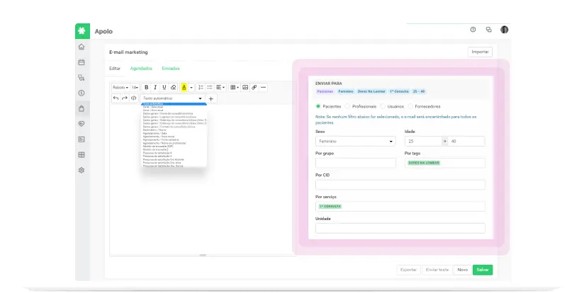 Recordatorios por e-mail de chequeos periódicos