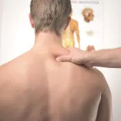 Person receiving back massage
