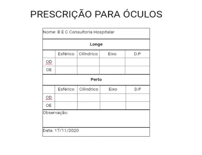 Prescription screen