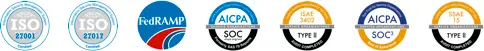 Certificações HIPAA, ISO 27001, SOC3, AICPA, PCI DSS COMPLIANT